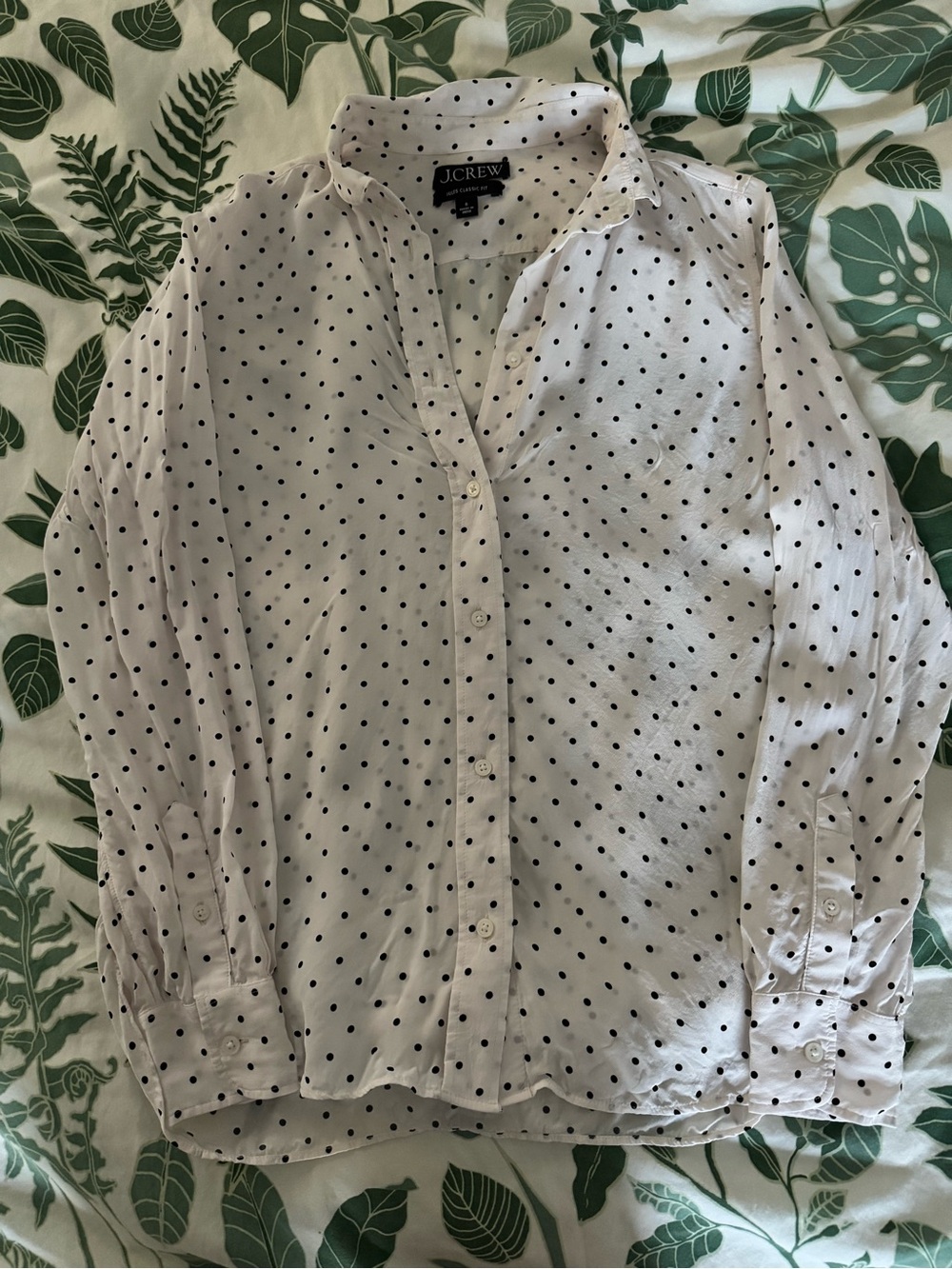 J. Crew Jules Club-Collar Shirt in Dot Print